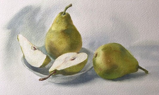 Pears and saucer